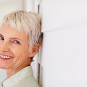 Closeup portrait of a charming attractive old woman